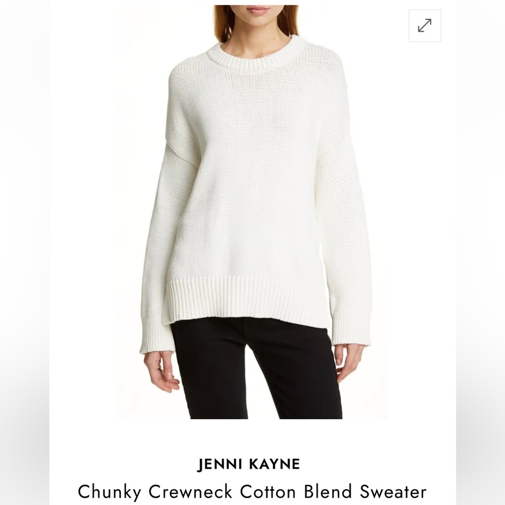 Jenni Kayne Chunky Cotton Blend Crew Neck Sweater XS